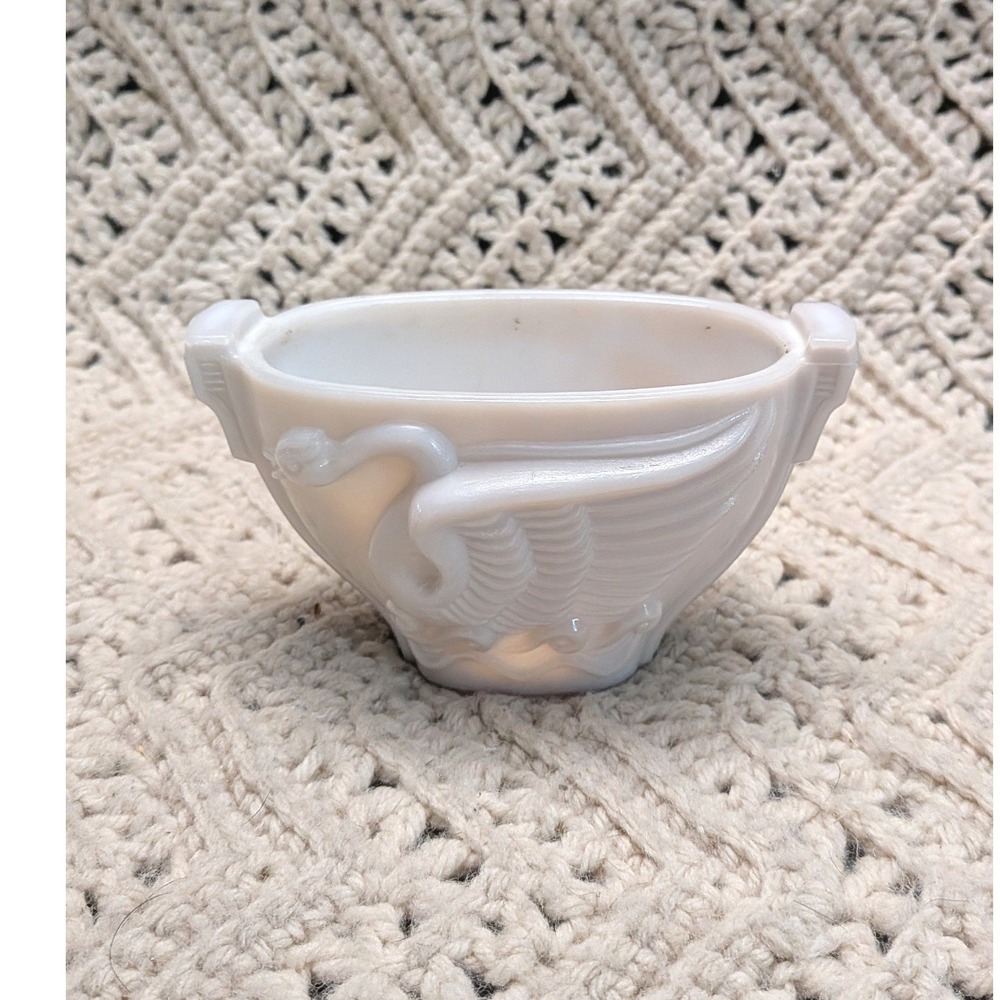 Westmoreland Milk Glass Sugar Bowl Uranium Custard Glass Glows Green